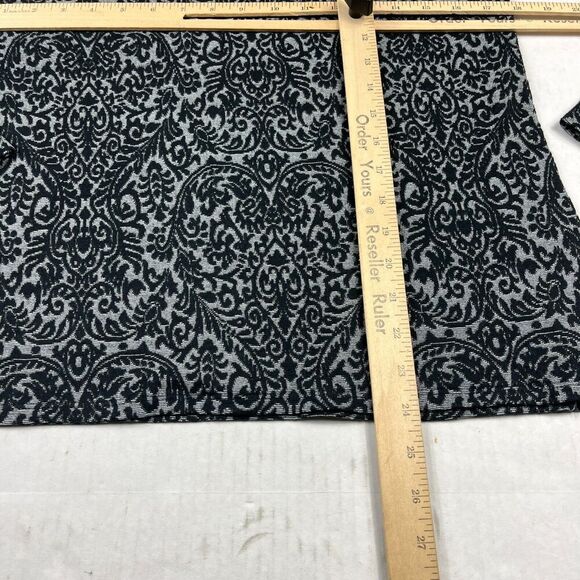 LOFT Knit Top Gray Black Paisley Heart Long Sleeve Stretch Work Casual Medium - Picture 6 of 10